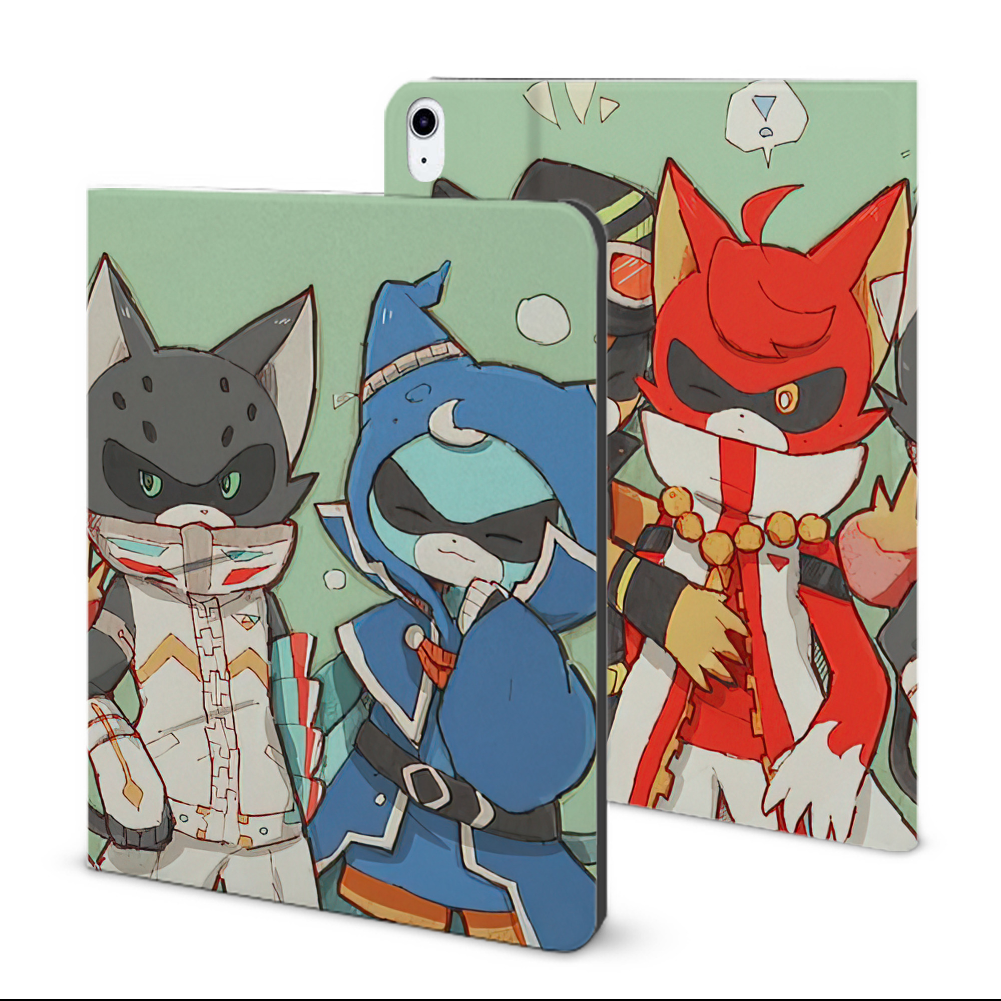 （画像用） 妖怪ウォッチ Yo-kai Watch IPad ケース ブック型 PUレザー TPU 耐衝撃 軽量 薄型 ペン収納なし 全面保護 IPad 各モデル対応